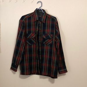 Vintage 80s women’s large plaid button down